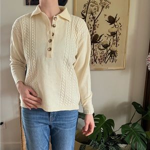 Vintage Dana Buchanan Wool Collared Sweater